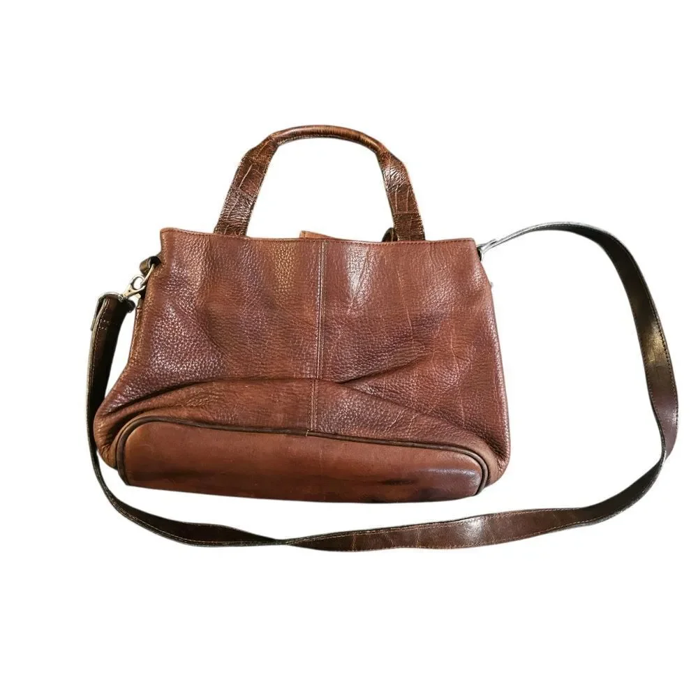 Fossil Brown Leather Crossbody Bag with Vintage Appeal